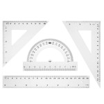 Zestaw geometryczny TETIS - linijka 20cm  /BL001-BK/