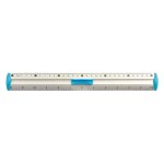 Linijka aluminiowa z uchwytem i miejscem na ołówek 30cm TETIS niebieska 1szt. /BL040-NC/