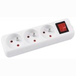 Przedłużacz OFFICE PRODUCTS, 3 gniazda 3m z uziemieniem i wyłącznikiem biały /13113341-14/