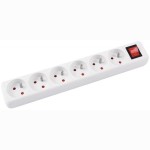 Przedłużacz OFFICE PRODUCTS, 6 gniazd 1,5m z uziemieniem i wyłącznikiem biały /13116141-14/