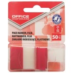 Zakładki indeksujące 25x43mm PP 1x50szt. OFFICE PRODUCTS czerwone  /14223121-04/