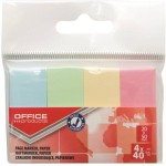 Zakładki indeksujące 20x50mm papierowe pastel 4x40szt. OFFICE PRODUCTS 160szt. /14215124-99/