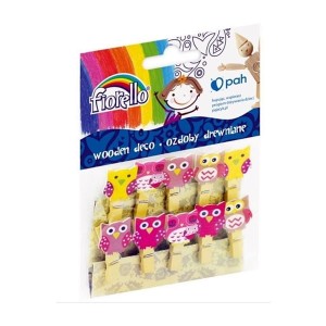 Ozdoba drewniana spinacz sowa FIORELLO 10szt. /170-2515/